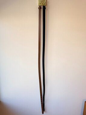 Ann Taylor Leather Belts Size L Brown & Black Gold Buckle. 2 for $20!